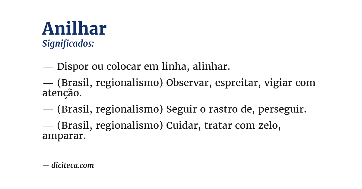 Significado de anilhar