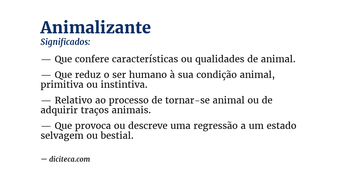 Significado de animalizante
