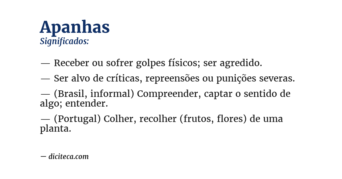 Significado de apanhas