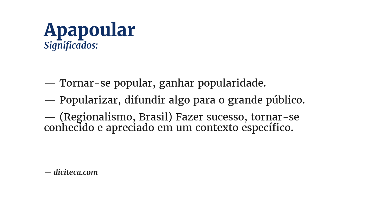Significado de apapoular