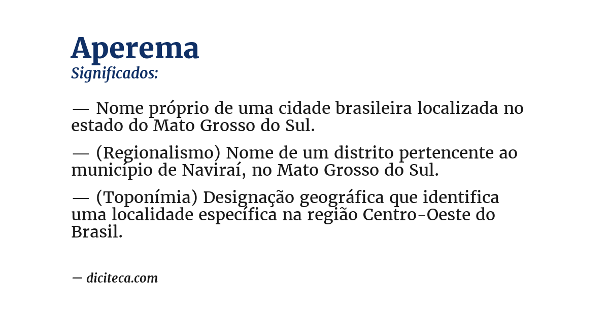 Significado de aperema