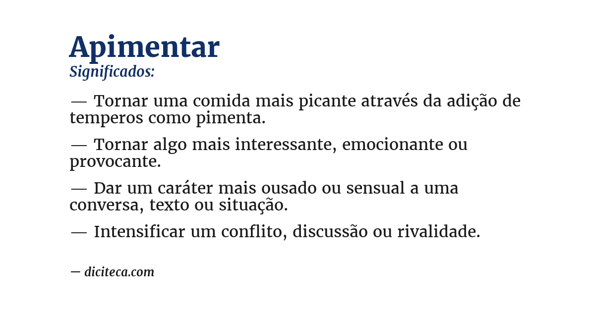 Significado de apimentar