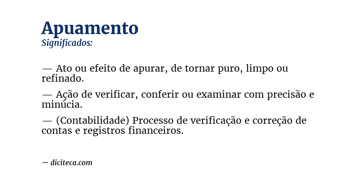 Significado de apuamento