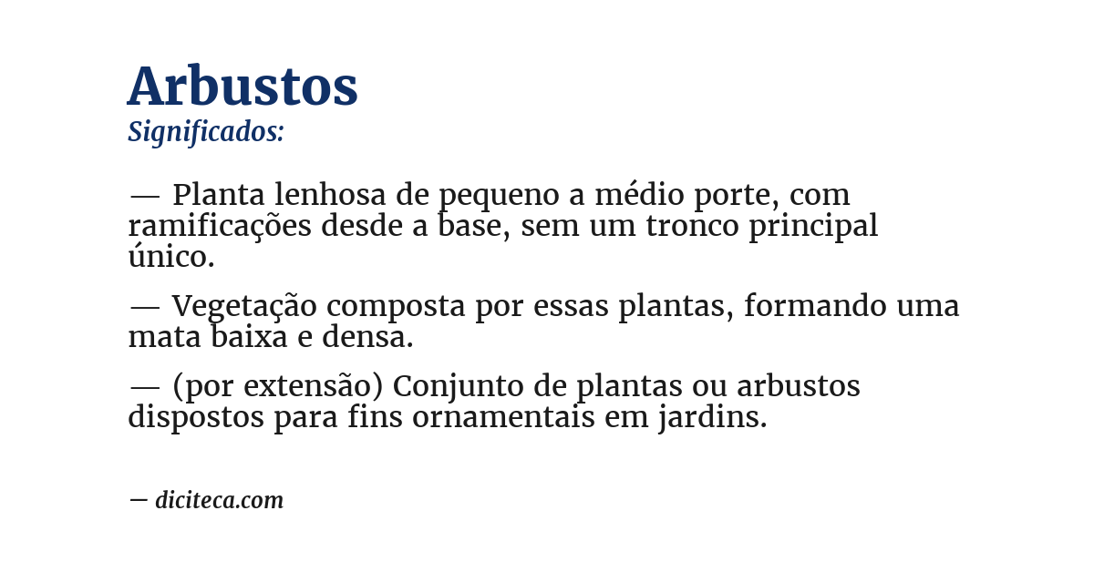 Significado de arbustos