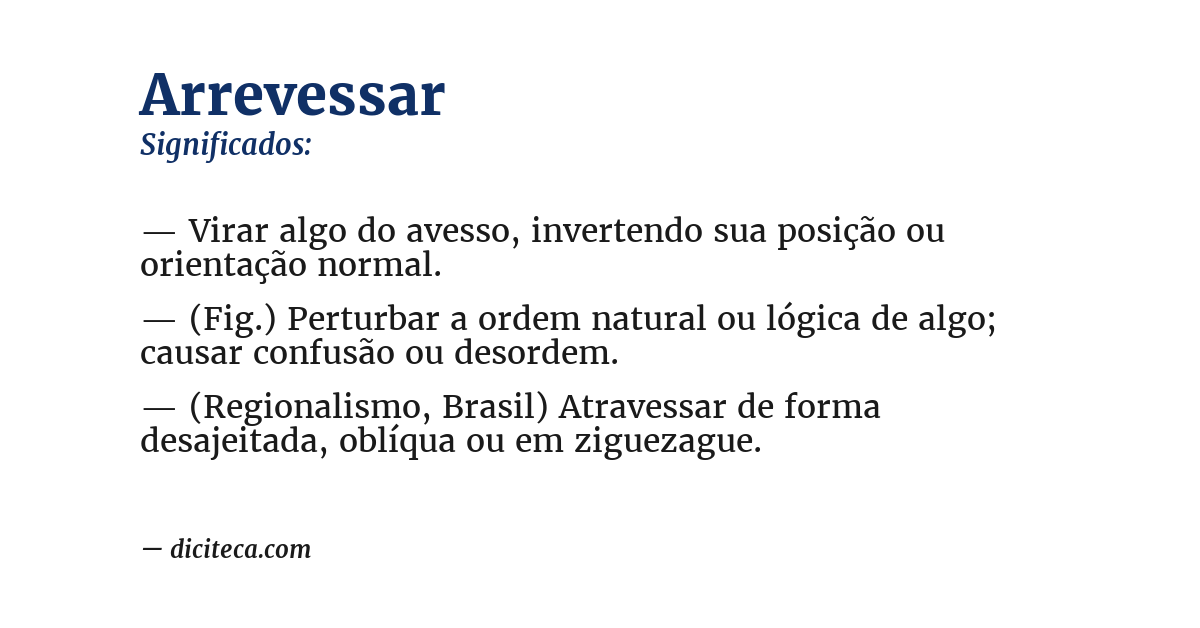 Significado de arrevessar