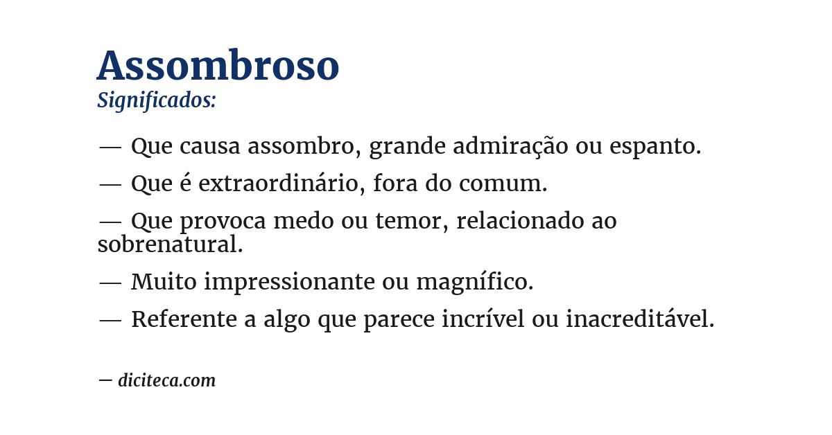 Significado de assombroso