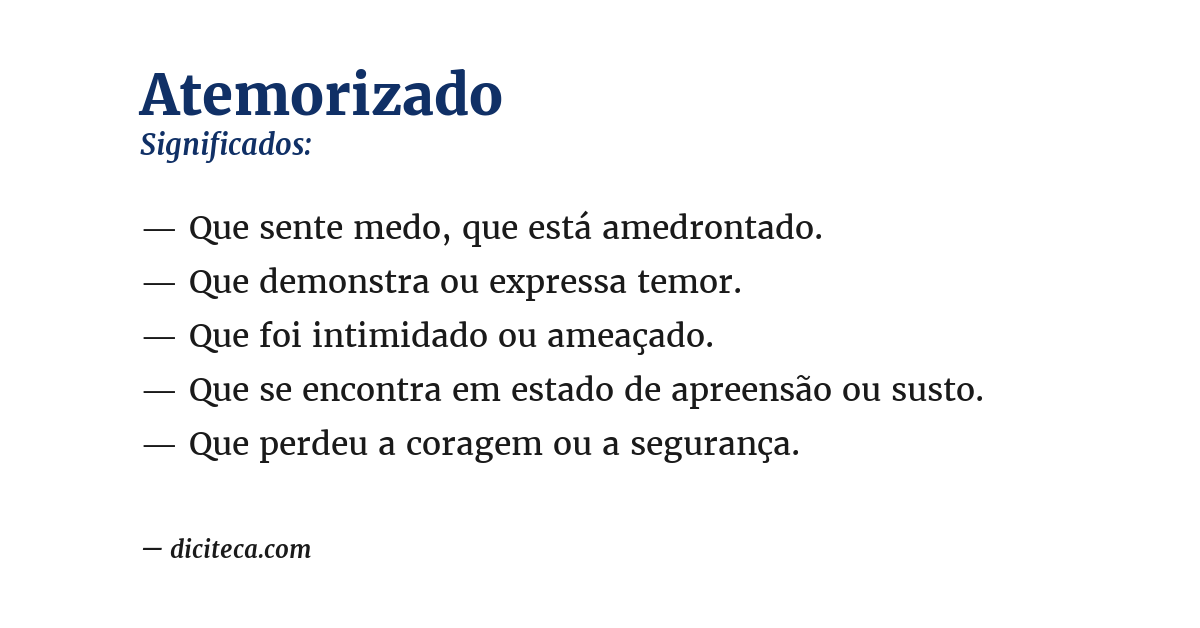 Significado de atemorizado