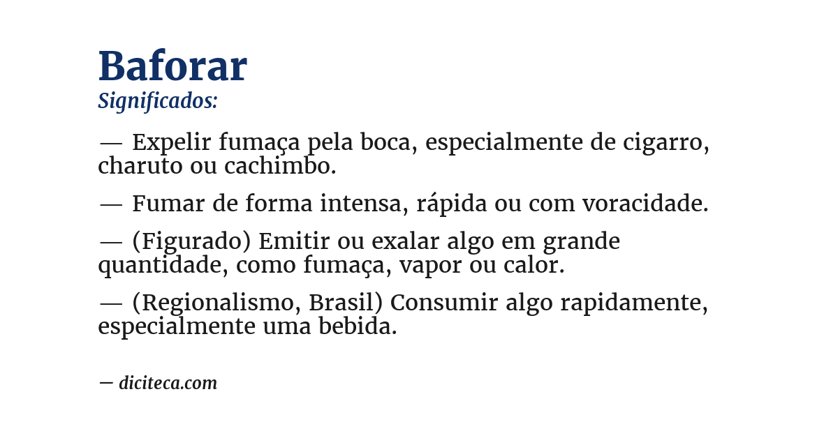 Significado de baforar
