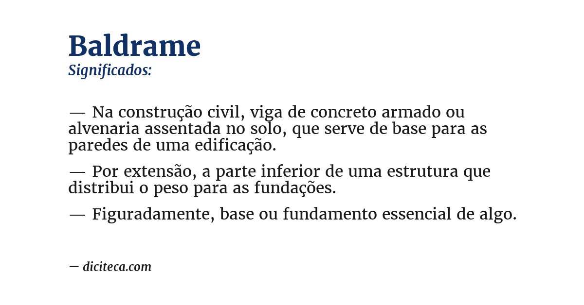 Significado de baldrame