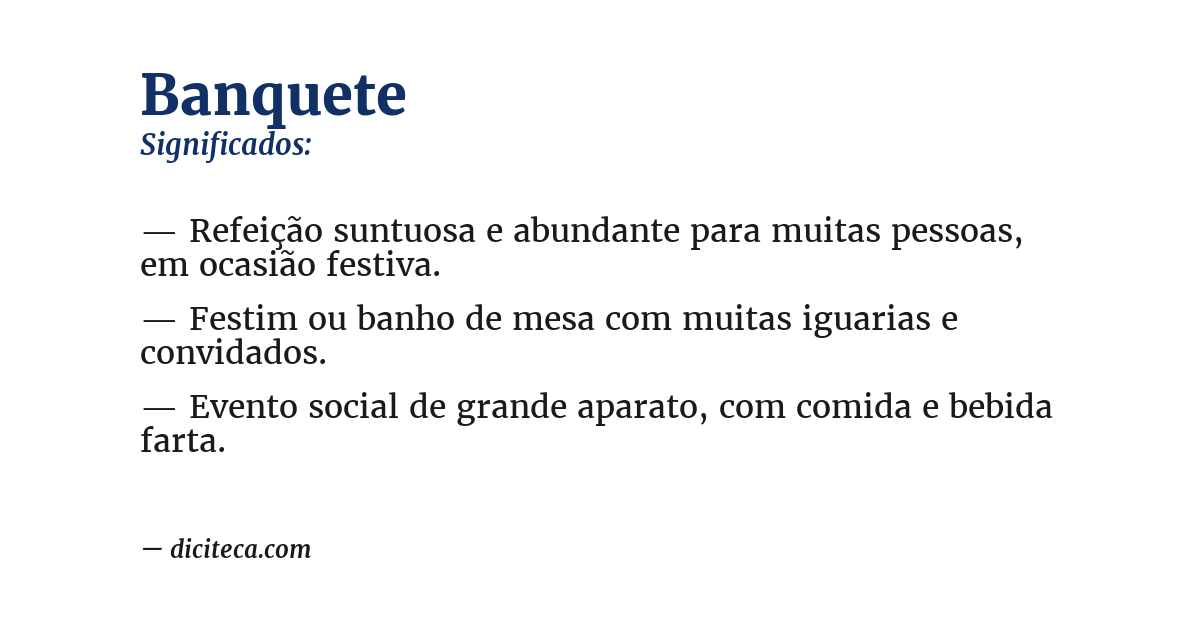 Significado de banquete