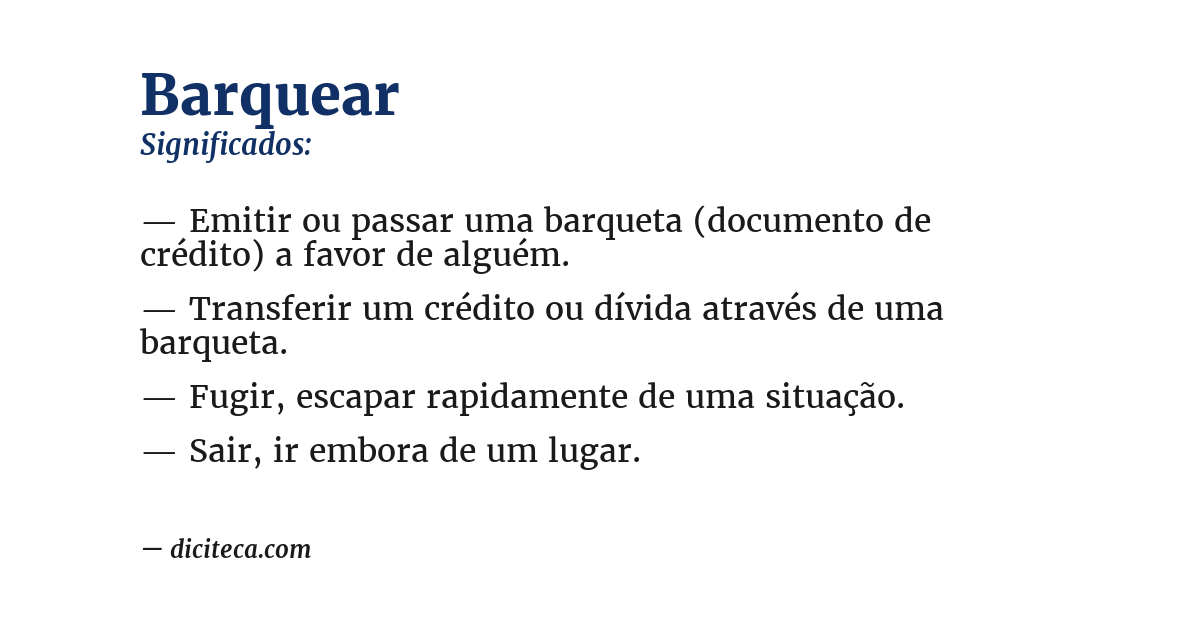Significado de barquear