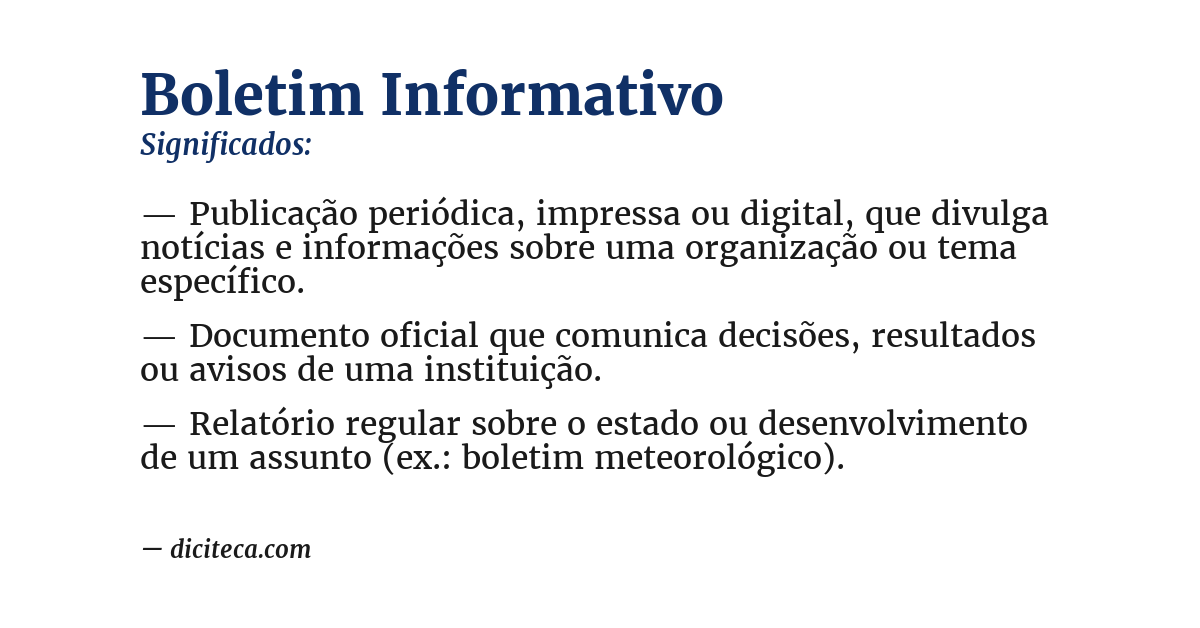Significado de boletim informativo