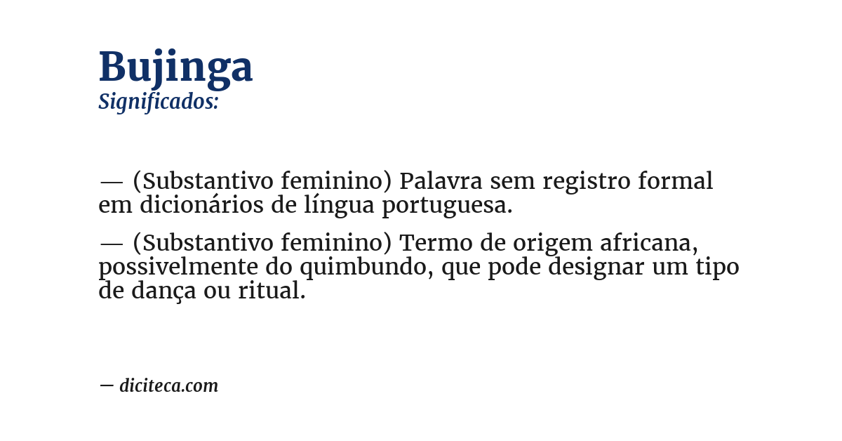 Significado de bujinga