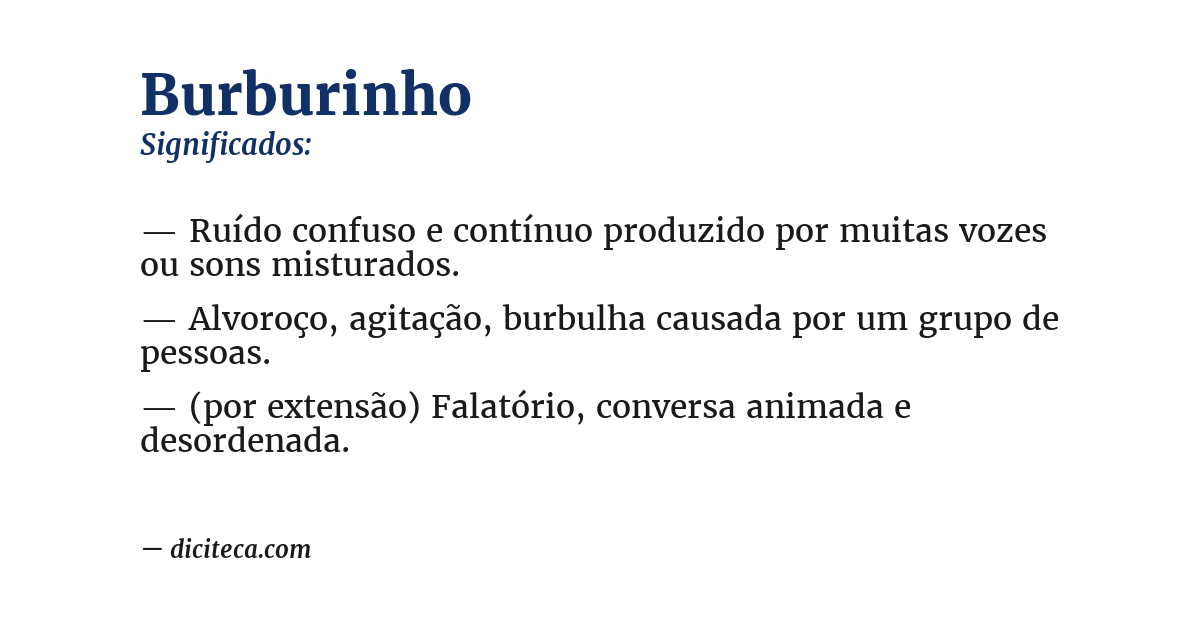 Significado de burburinho