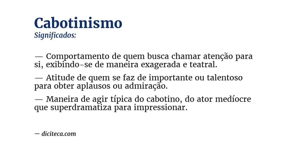 Significado de cabotinismo