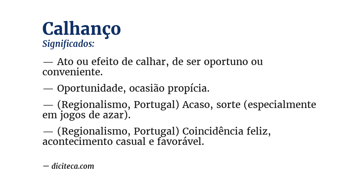 Significado de calhanço