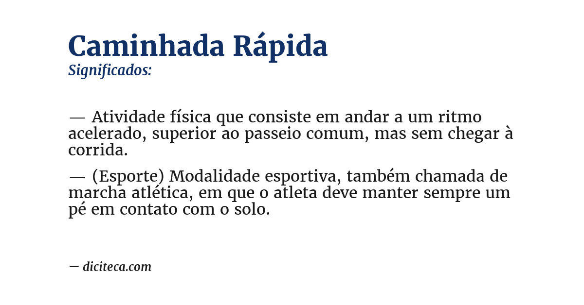 Significado de caminhada rápida