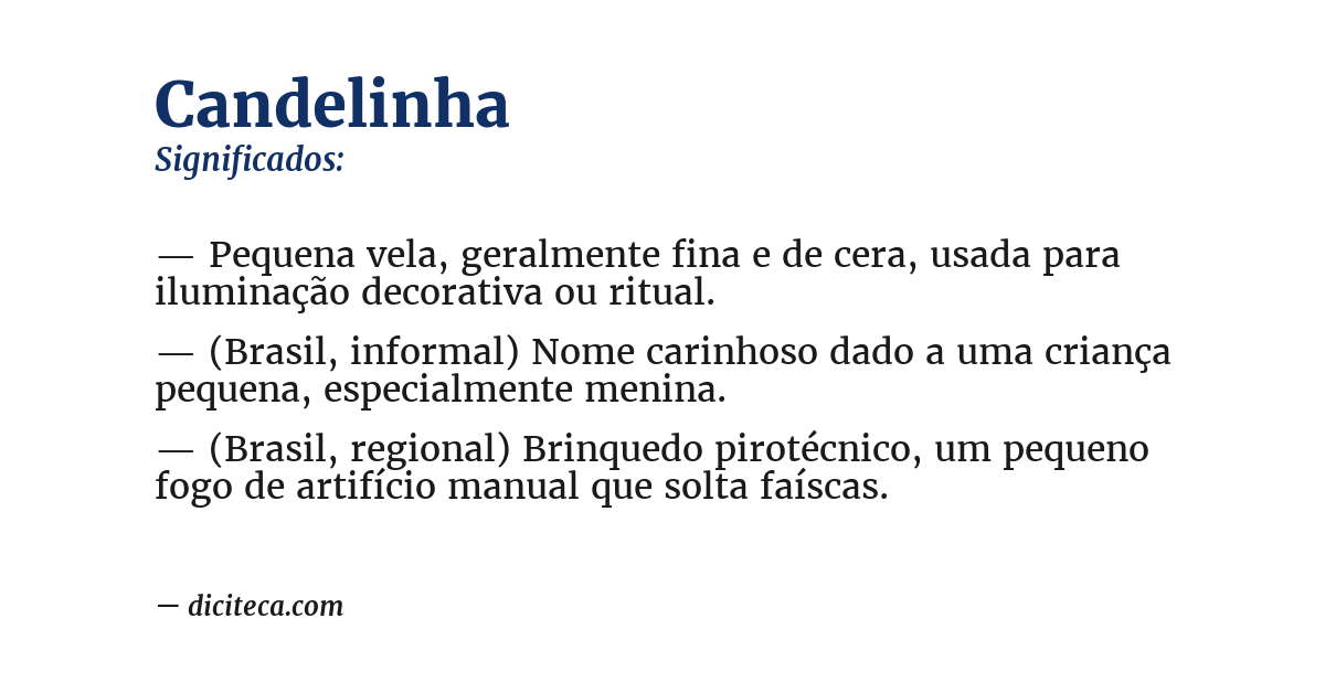 Significado de candelinha