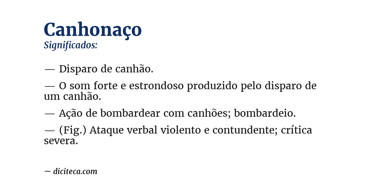 Significado de canhonaço