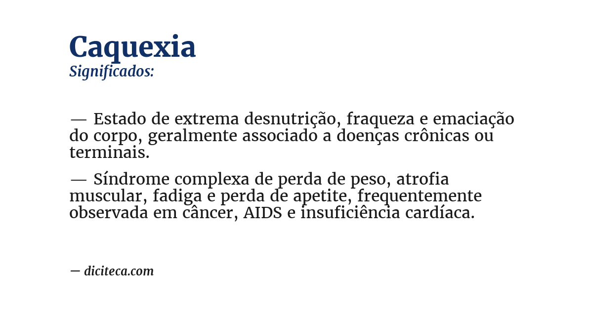 Significado de caquexia