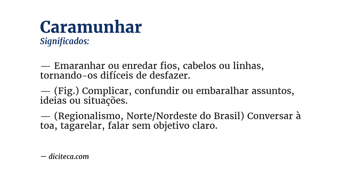 Significado de caramunhar