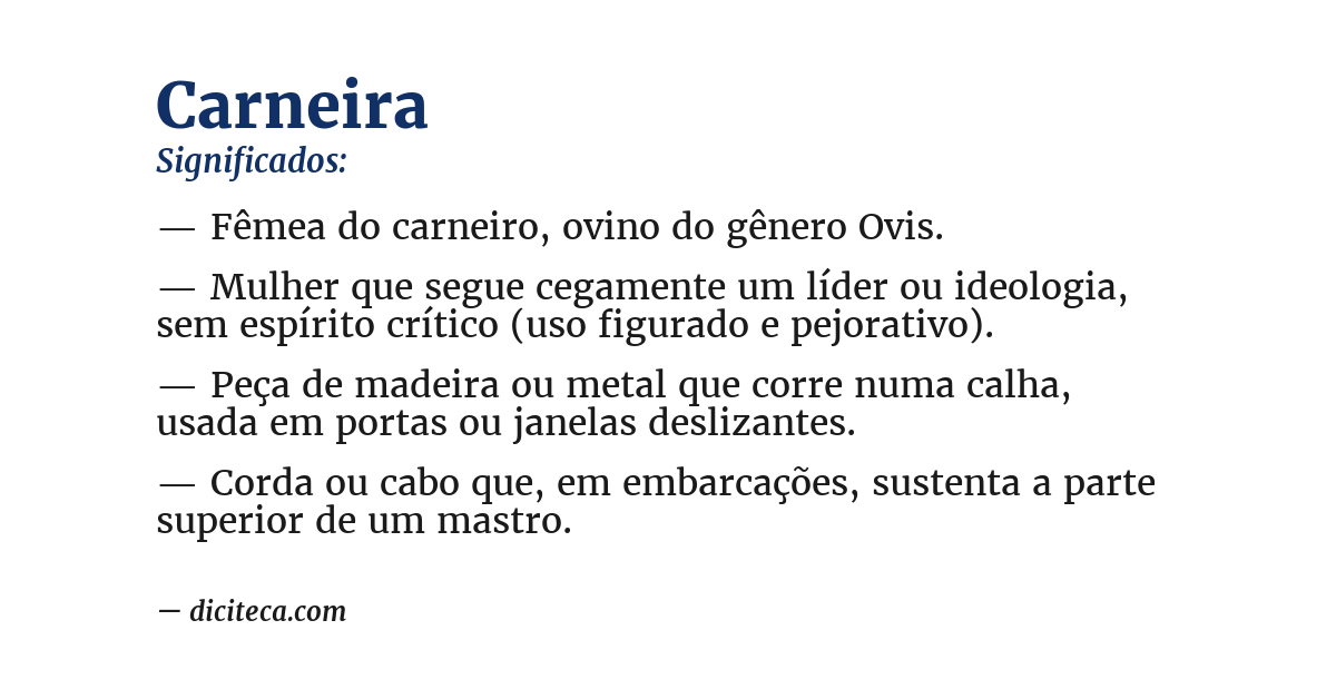 Significado de carneira