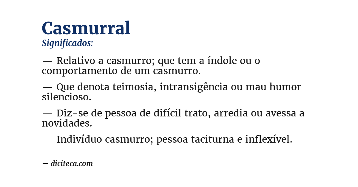 Significado de casmurral