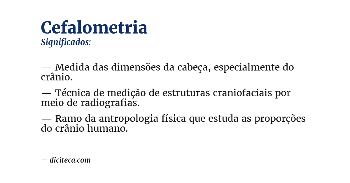 Significado de cefalometria