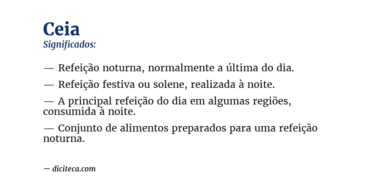 Significado de ceia