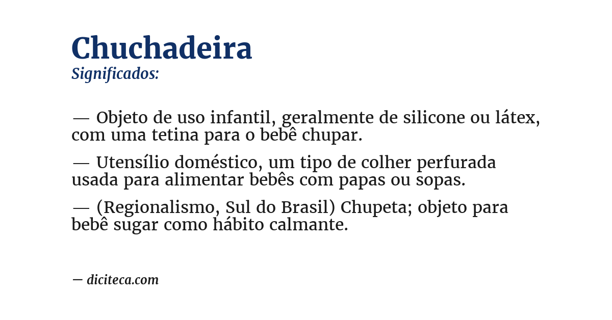 Significado de chuchadeira
