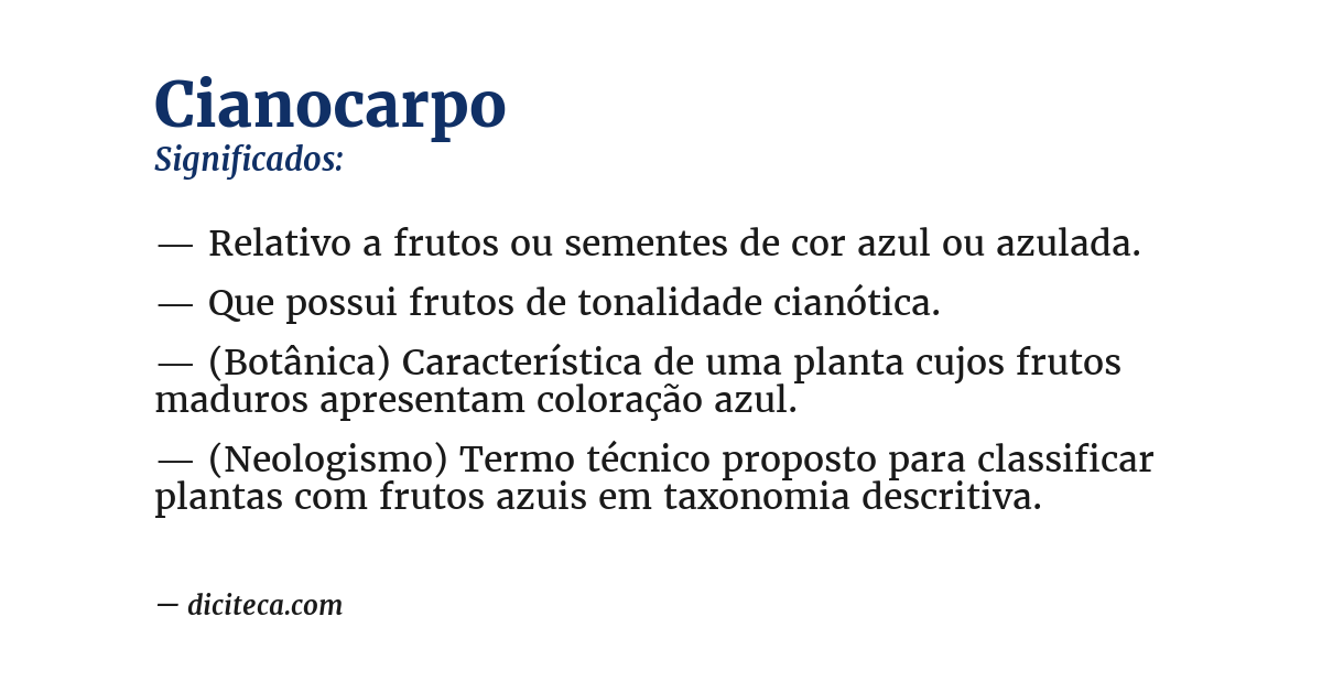 Significado de cianocarpo