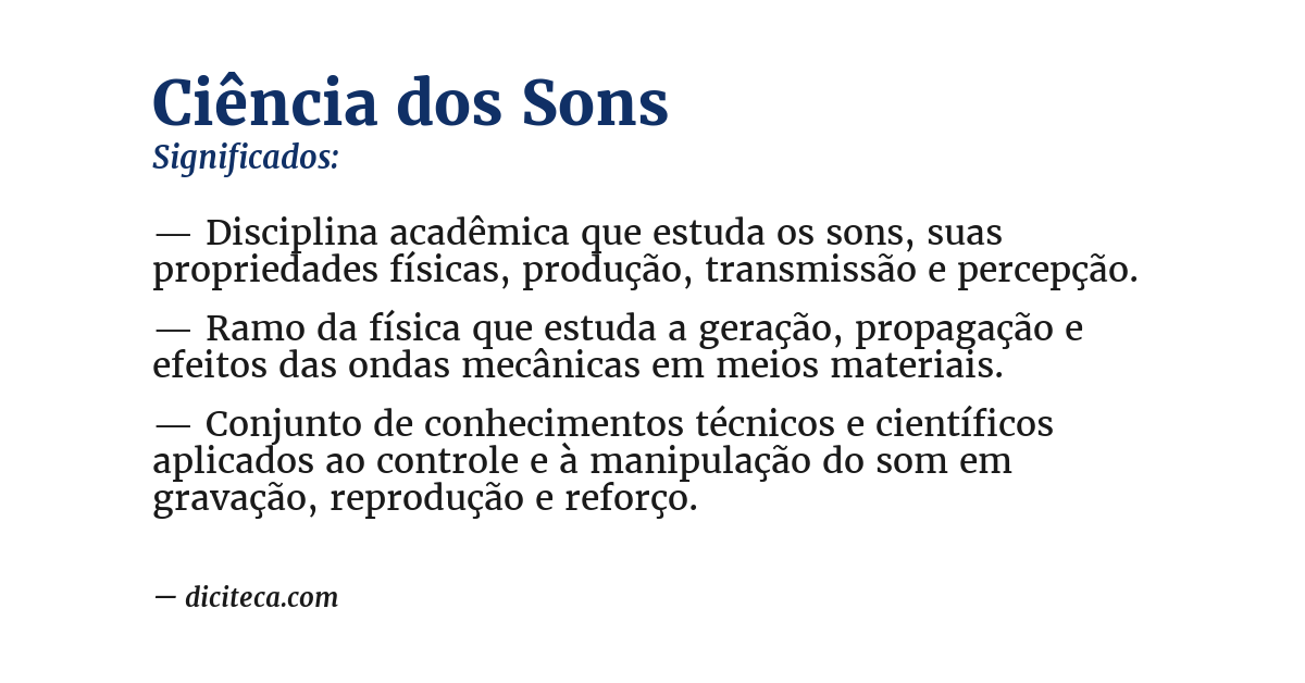 Significado de ciência dos sons