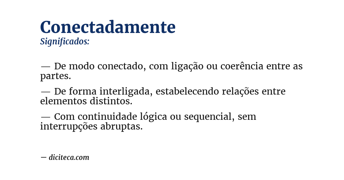 Significado de conectadamente