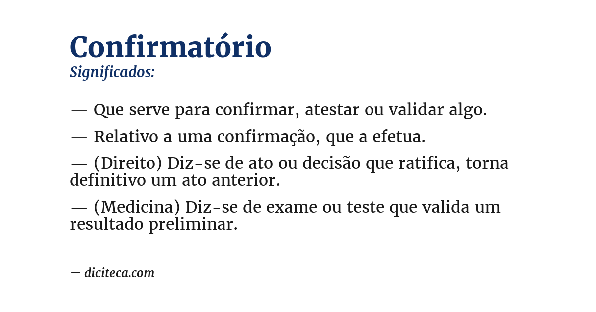 Significado de confirmatório