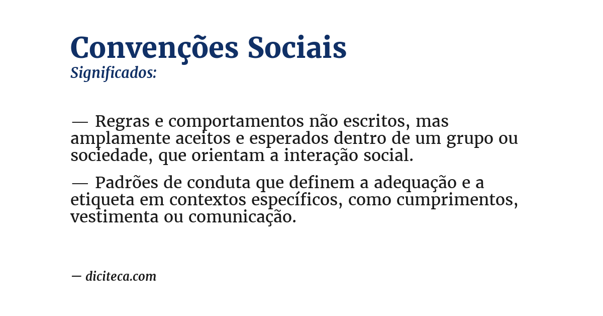 Significado de convenções sociais