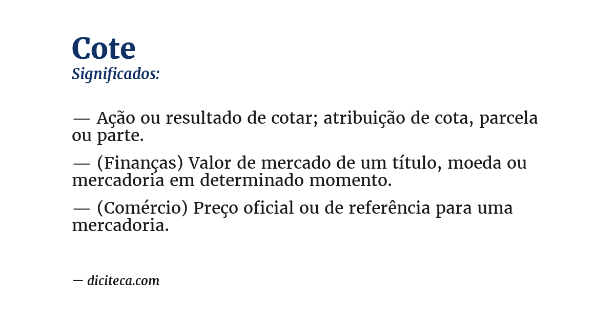 Significado de cote