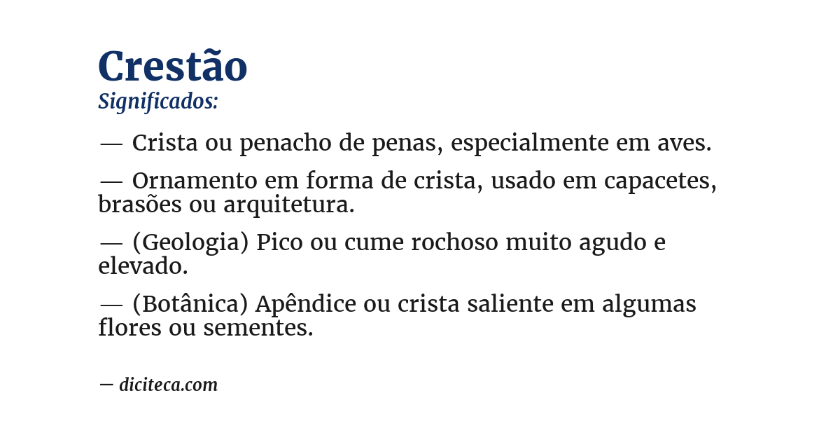 Significado de crestão