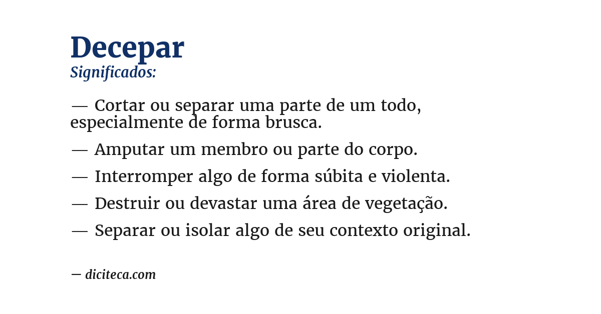 Significado de decepar