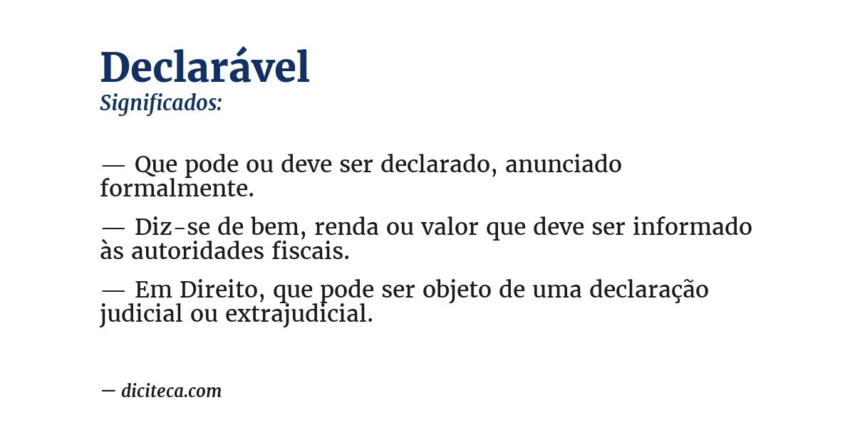 Significado de declarável