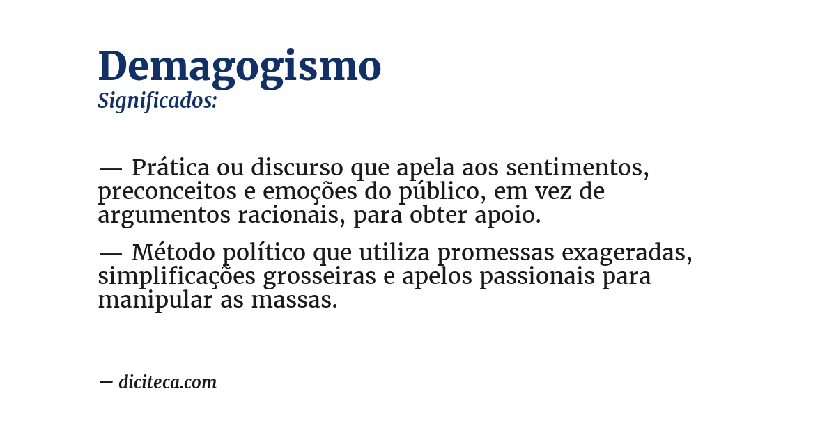 Significado de demagogismo