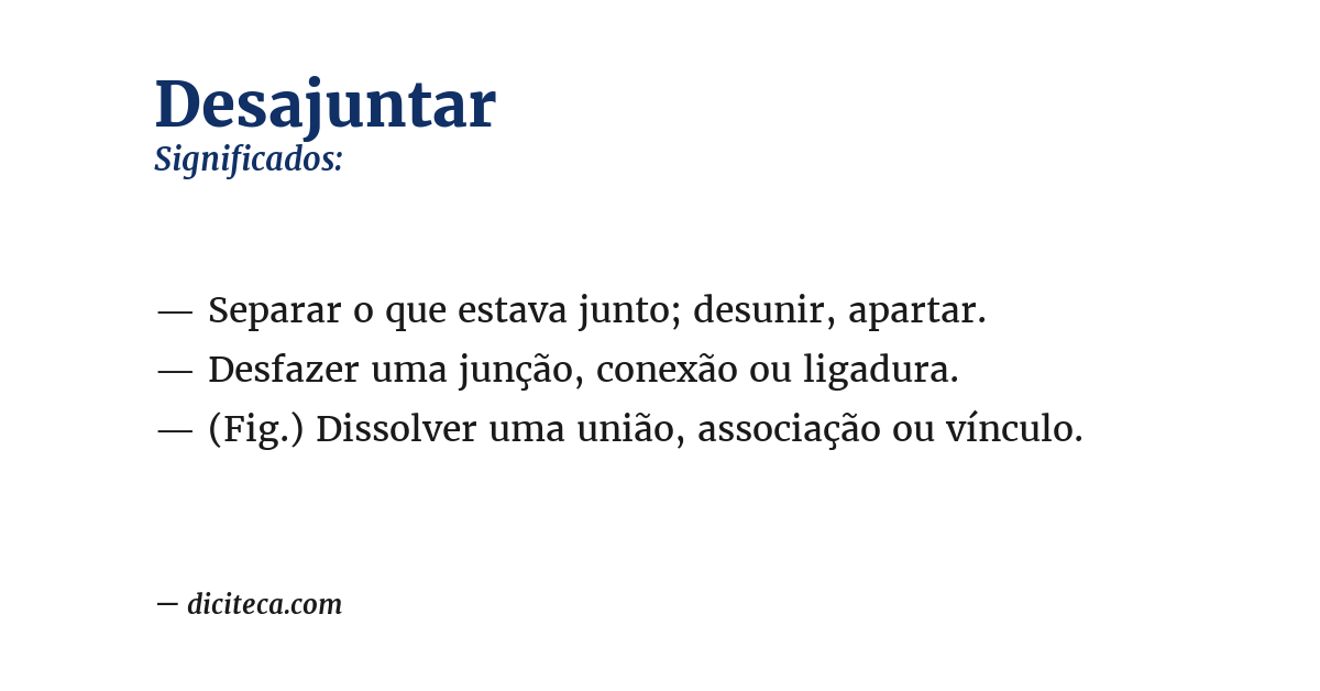 Significado de desajuntar