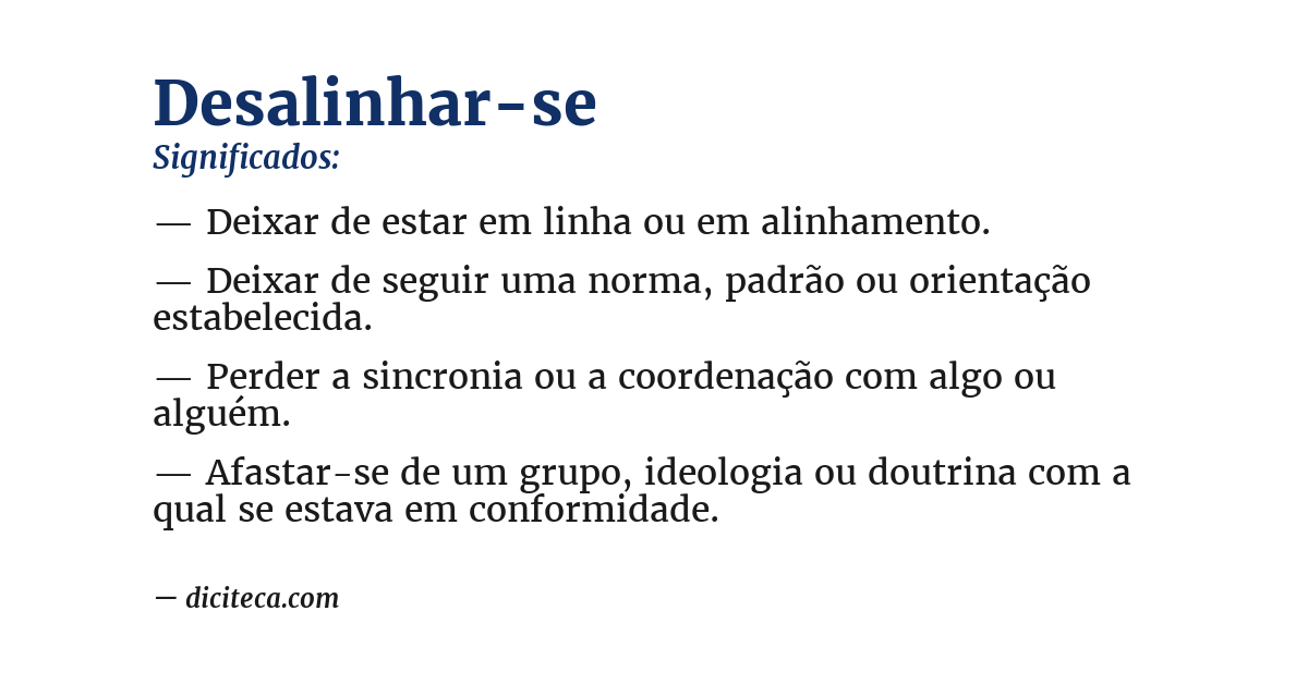 Significado de desalinhar-se