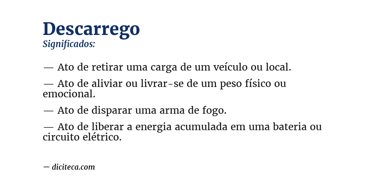 Significado de descarrego