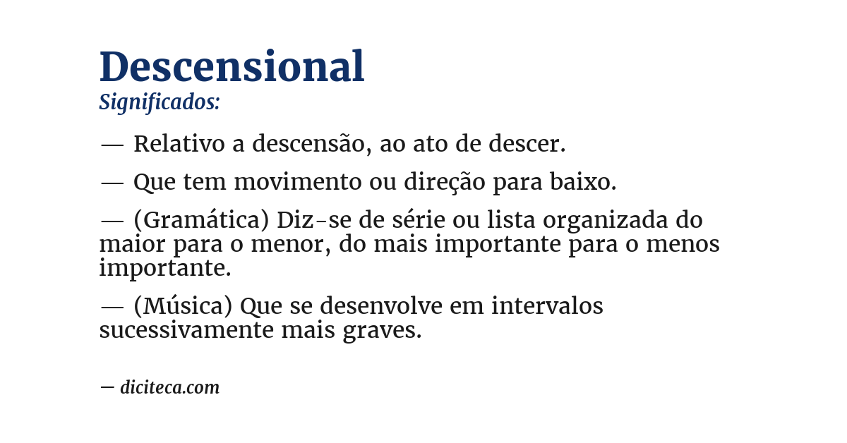 Significado de descensional