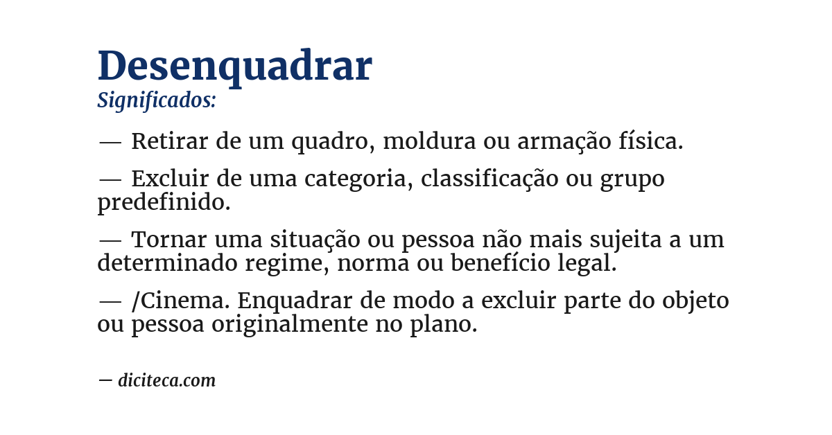 Significado de desenquadrar