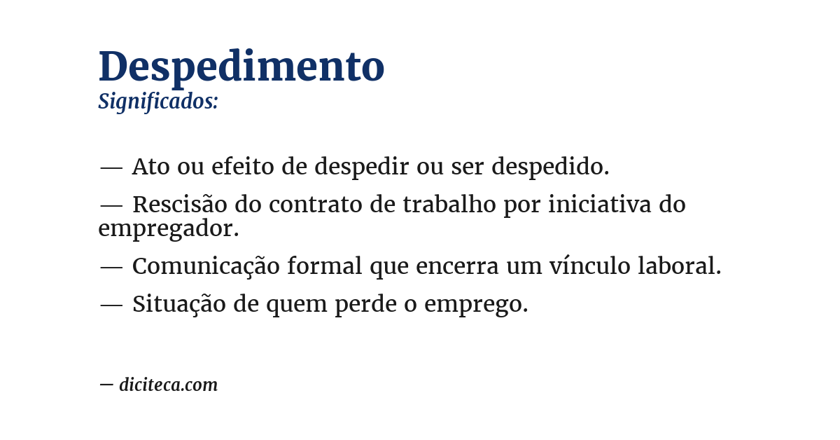 Significado de despedimento