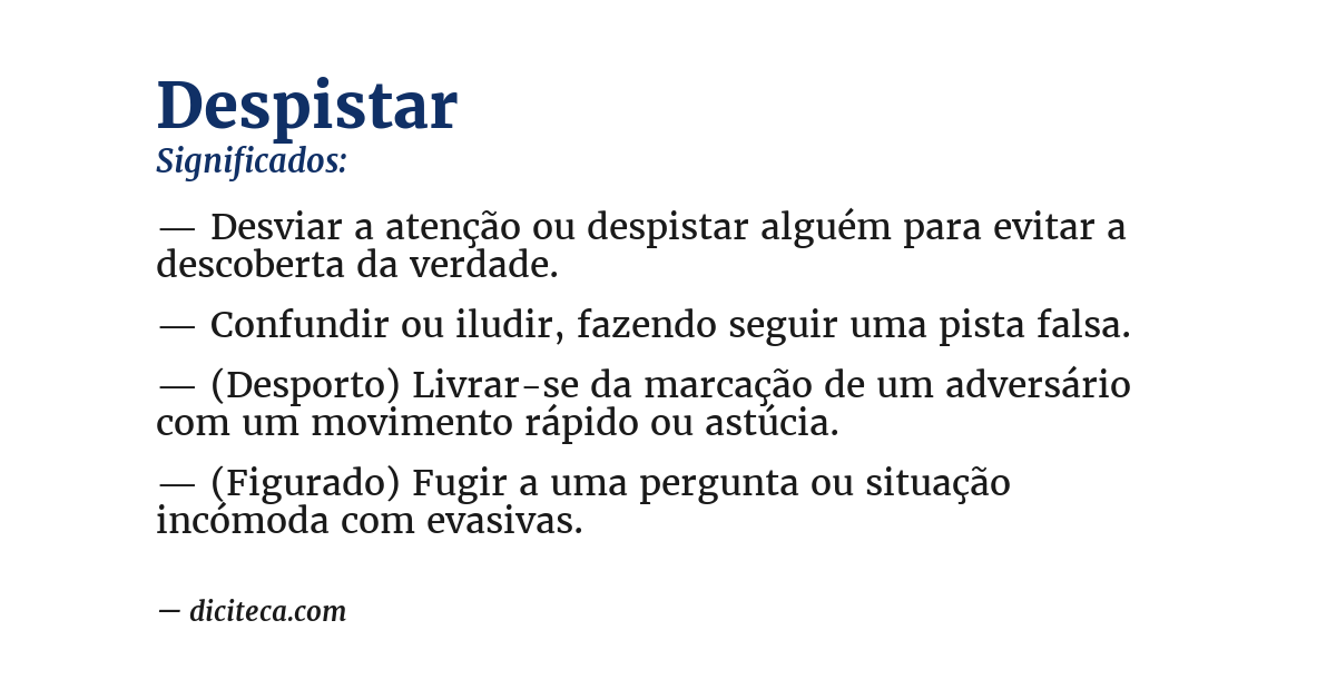 Significado de despistar