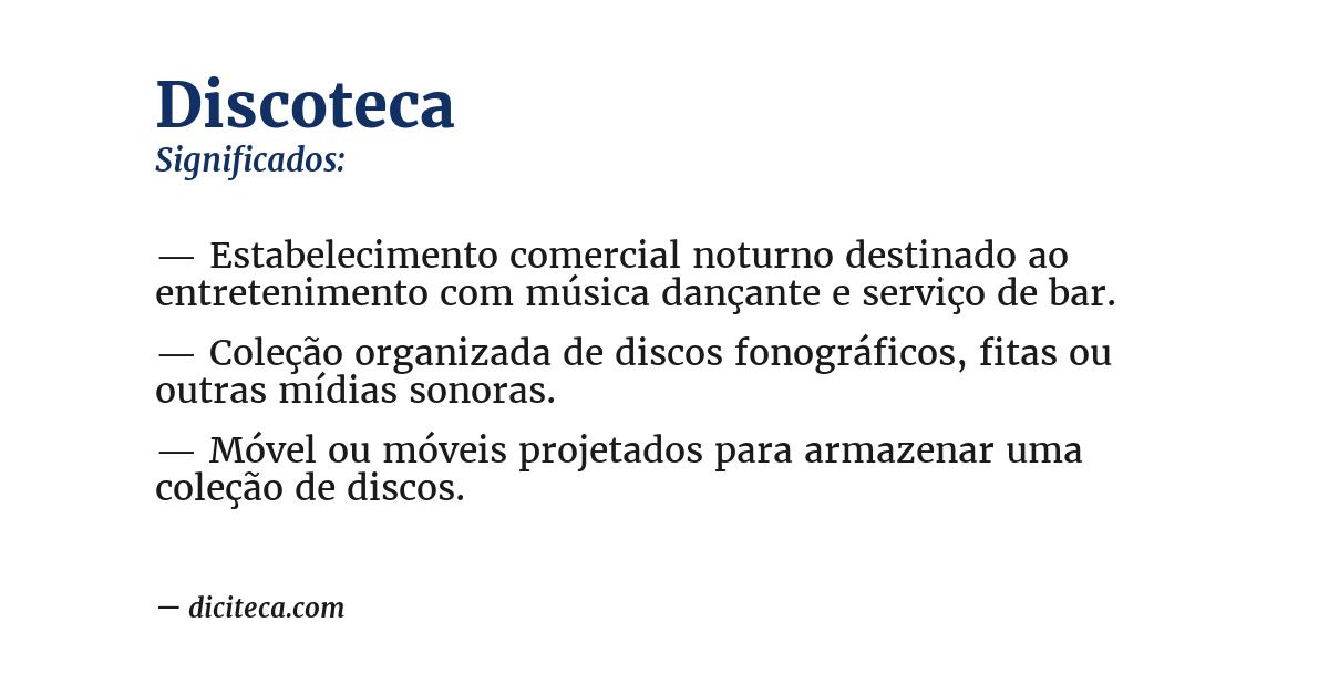 Significado de discoteca