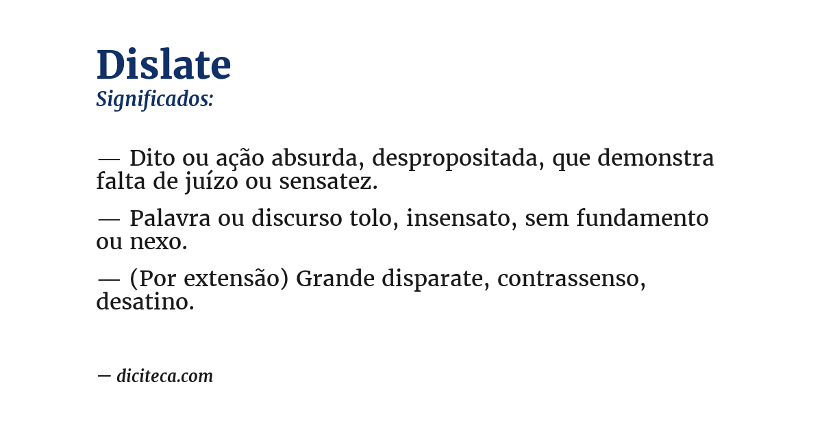 Significado de dislate