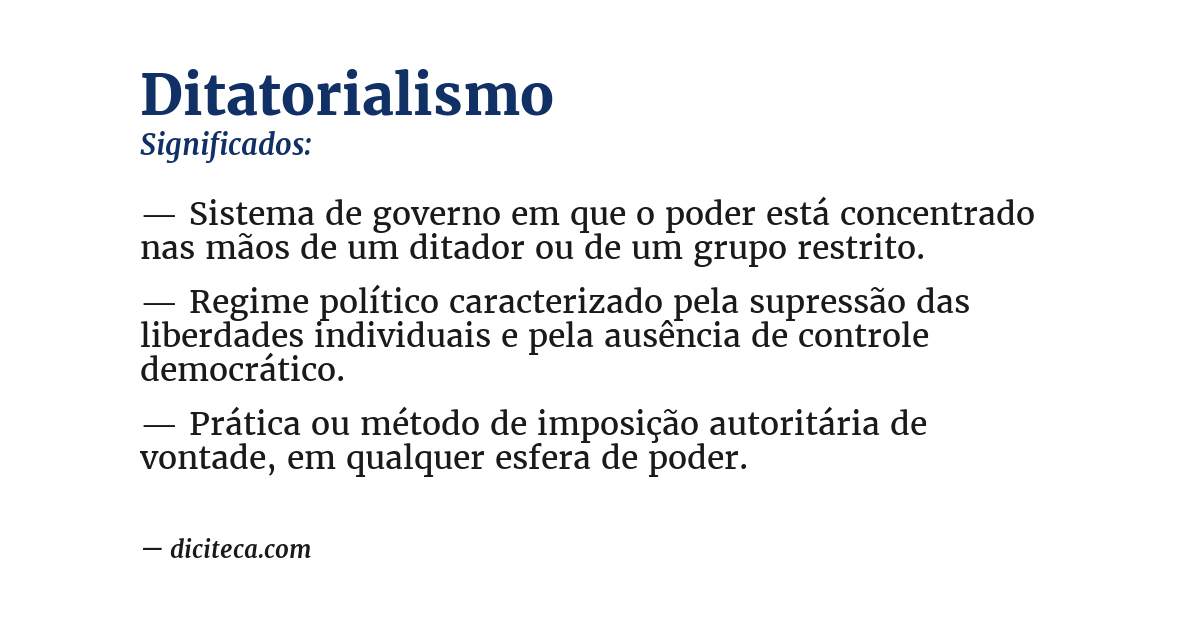 Significado de ditatorialismo